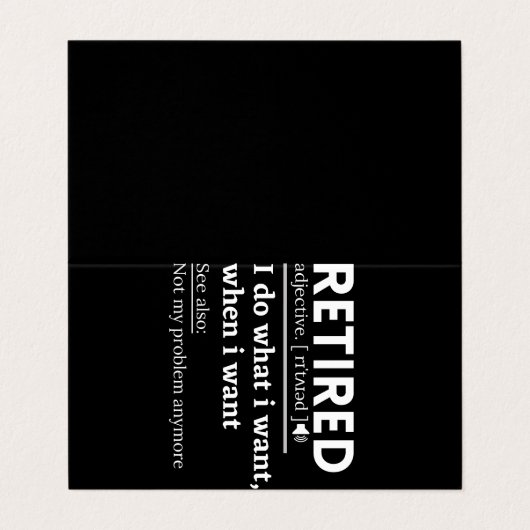 retired definition, funny retirement, retired 名刺 (外部フラット)