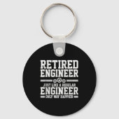 Retired Engineer Engineering Funny Saying Retireme キーホルダー (正面)