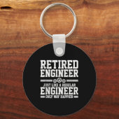 Retired Engineer Engineering Funny Saying Retireme キーホルダー (正面)