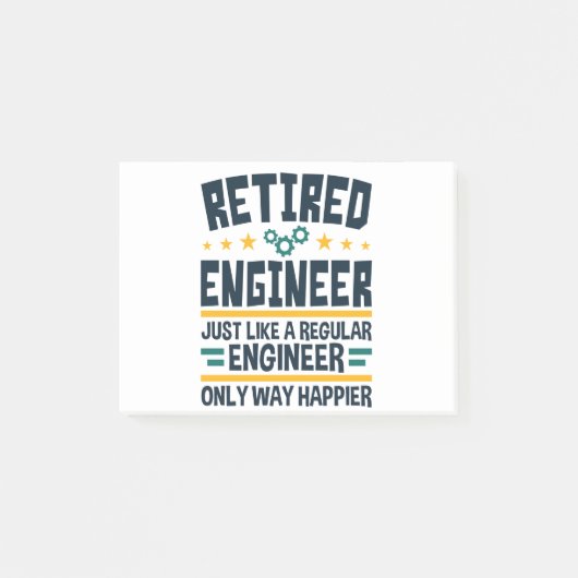 Retired Engineer Engineering Retirement Happier ポストイット (正面)