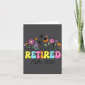 Retired Est 2025 Boho Floral Retirement Retire Tea カード (正面)
