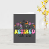 Retired Est 2025 Boho Floral Retirement Retire Tea カード (黄色い花)
