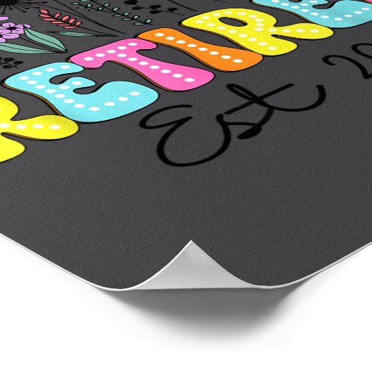 Retired Est 2025 Boho Floral Retirement Retire Tea ポスター (角)