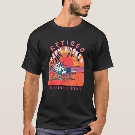 Retired Farm Worker Vintage Retirement Tシャツ (正面)