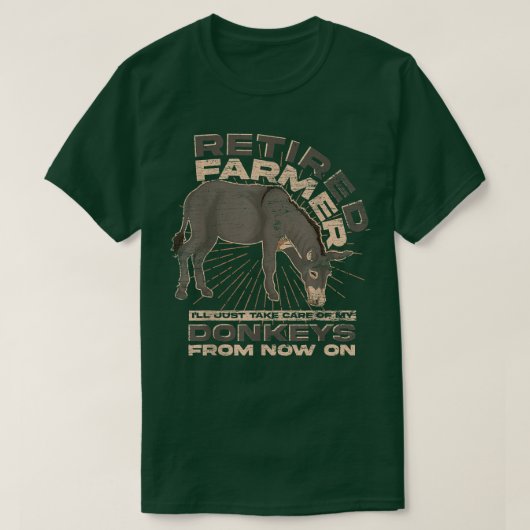 Retired Farmer Farm Animal Retirement Funny Donkey Tシャツ (デザイン正面)