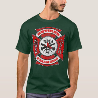 Retired Fire Paramedic Firefighter Red Maltese Tシャツ