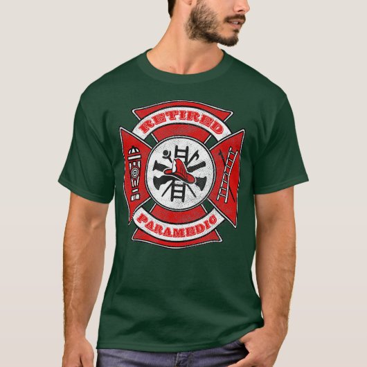 Retired Fire Paramedic Firefighter Red Maltese Tシャツ (正面)