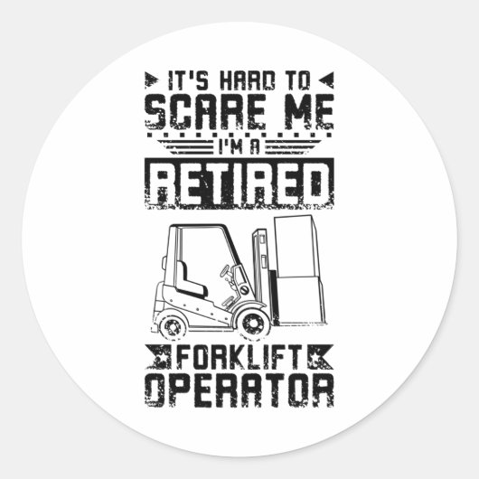 Retired Forklift Driver ラウンドシール (正面)