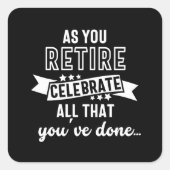 retired funny saying スクエアシール (正面)