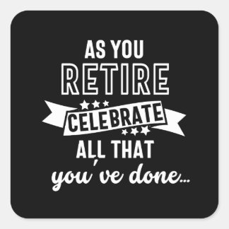 retired funny saying スクエアシール