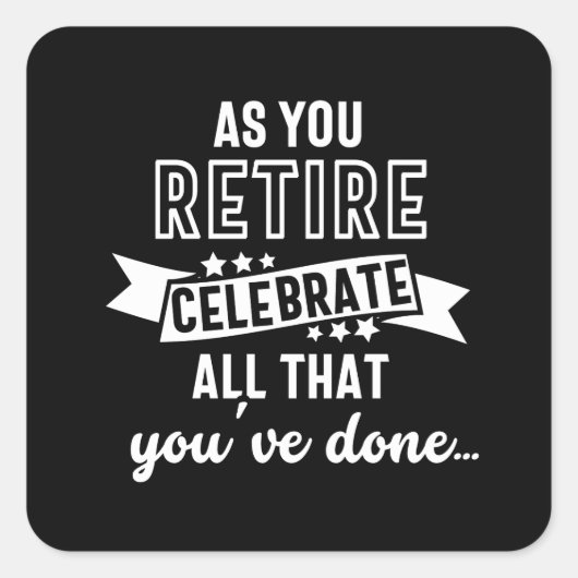 retired funny saying スクエアシール (正面)