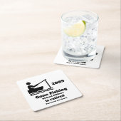 Retired Gone Fishing Modern Minimalist Retirement スクエアペーパーコースター (インサイチュ)