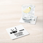 Retired Gone Fishing Modern Minimalist Retirement スクエアペーパーコースター (インサイチュ)