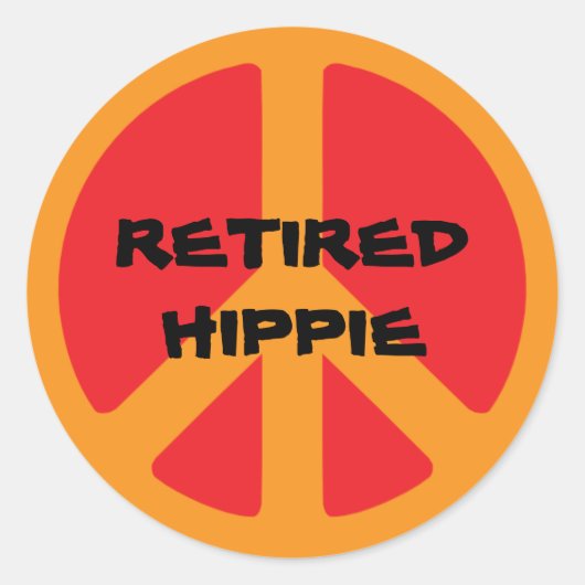 Retired Hippie ラウンドシール (正面)