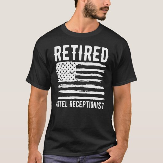 Retired Hotel Housekeeper Profession American Flag Tシャツ (正面)