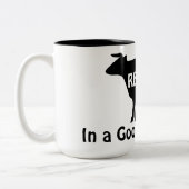 Retired in a Good MOOood Funny Cow Retirement ツートーンマグカップ (左)