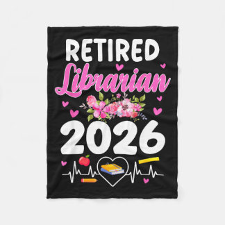 Retired librarian est 2026 school librarian フリースブランケット