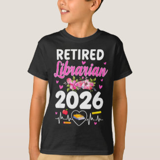Retired librarian est 2026 school librarian tシャツ