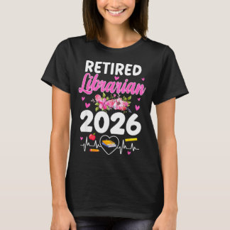 Retired librarian est 2026 school librarian tシャツ