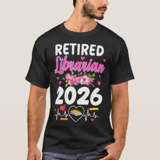 Retired librarian est 2026 school librarian tシャツ