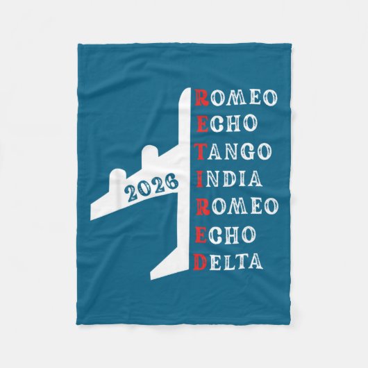 Retired Lot 2026 Phonetic Alphabet Retirement Gift フリースブランケット (正面)