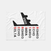 Retired Lot 2026 Phonetic Alphabet Retirement Gift フリースブランケット (正面(横))