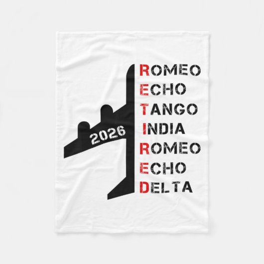 Retired Lot 2026 Phonetic Alphabet Retirement Gift フリースブランケット (正面)