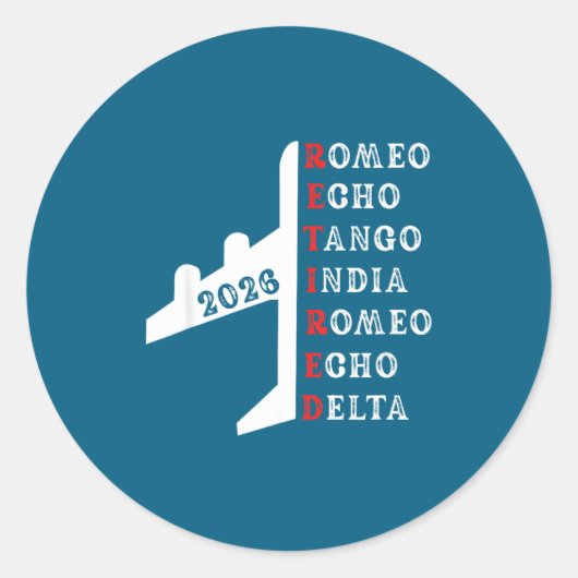 Retired Lot 2026 Phonetic Alphabet Retirement Gift ラウンドシール (正面)