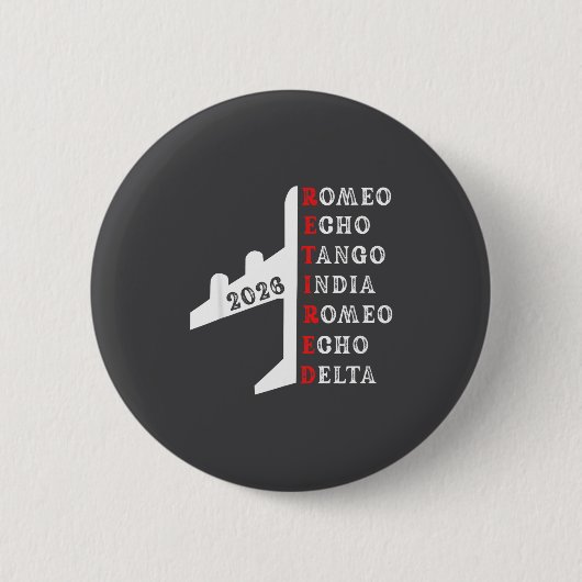 Retired Lot 2026 Phonetic Alphabet Retirement Gift 缶バッジ (正面)