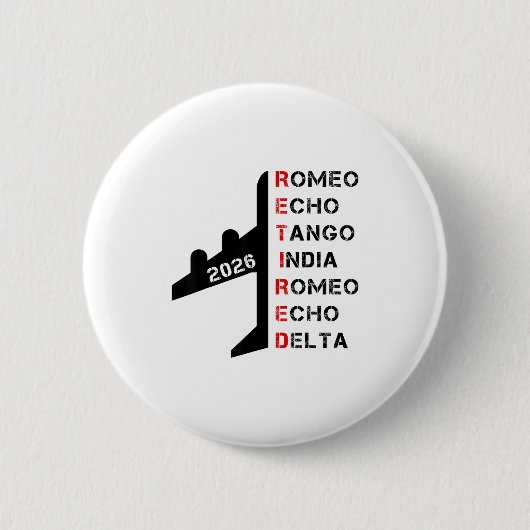 Retired Lot 2026 Phonetic Alphabet Retirement Gift 缶バッジ (正面)