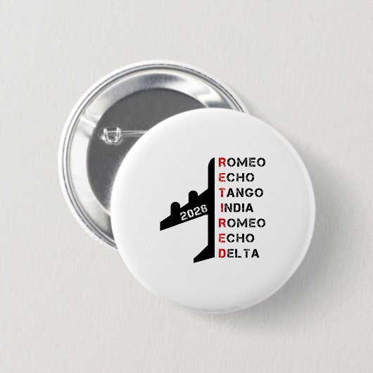 Retired Lot 2026 Phonetic Alphabet Retirement Gift 缶バッジ (正面&裏面)