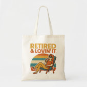 Retired & Lovin’ It Retro Sunset Funny Retirement トートバッグ (正面)