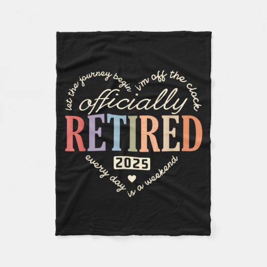 Retired Ly 2025 Humor Funny Retirement Humor フリースブランケット (正面)