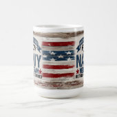 Retired Navy Veteran USA Flag Mug Gift コーヒーマグカップ (中央)