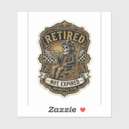 Retired Not Expired Biker — Motorcycle Club Sticke シール