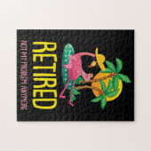 Retired Not My Problem Anymore Grandma Flamingo ジグソーパズル (横)
