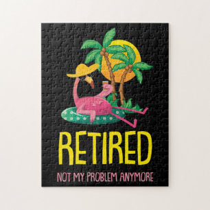 Retired Not My Problem Anymore Grandma Flamingo ジグソーパズル