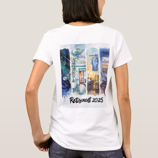 Retired Nurse 2025 – Scrubs Off, Dine On! Tシャツ (裏面)
