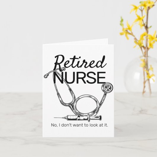 Retired Nurse Funny Nursing Retirement  カード (黄色い花)