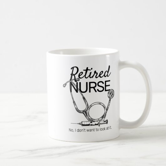 Retired Nurse Funny Nursing Retirement  コーヒーマグカップ (右)