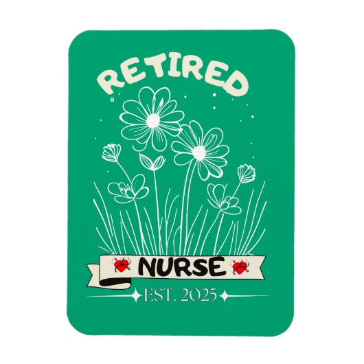 Retired Nurse RN EST. 2025 Nursing Retirement  マグネット (縦)