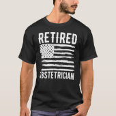 Retired Obstetrician Profession American Flag Tシャツ (正面)