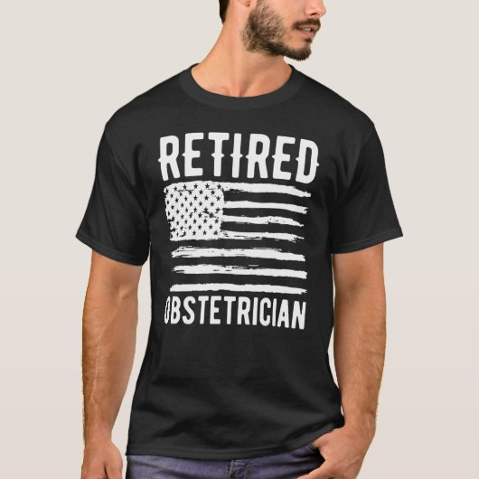 Retired Obstetrician Profession American Flag Tシャツ (正面)