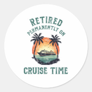 Retired Permanently On Cruise Time Retro ラウンドシール