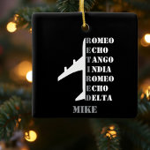 Retired Pilot Airplane Nato Letters Custom Photo セラミックオーナメント