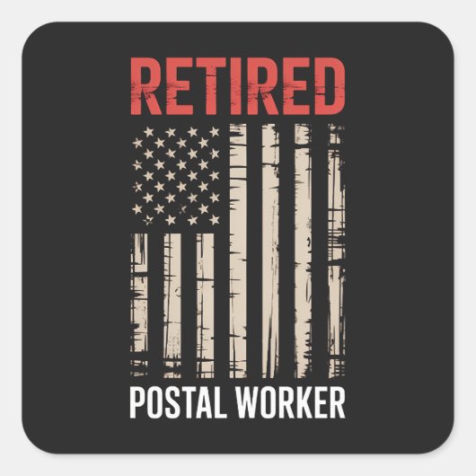 Retired Postal Worker Retirement スクエアシール (正面)