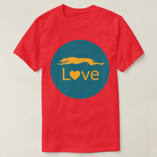 Retired Racing Greyhound Love  Tシャツ (デザイン正面)