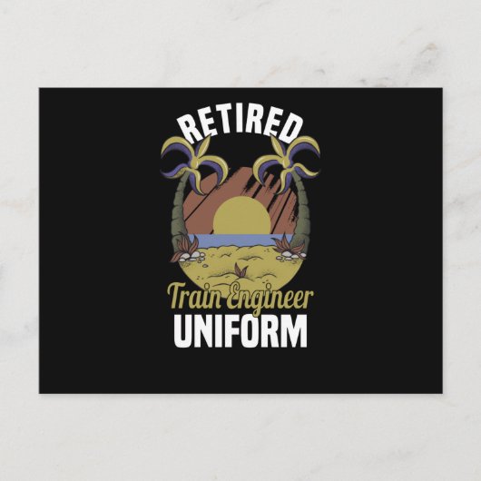 Retired Railroad Engineer Train Steam Conductor ポストカード (正面)