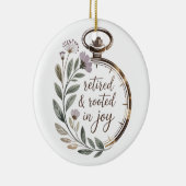 Retired & Rooted in Joy Personalized Name Year セラミックオーナメント (右)