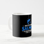 Retired Salmon Fisherman Fishing Humor コーヒーマグカップ (正面左)